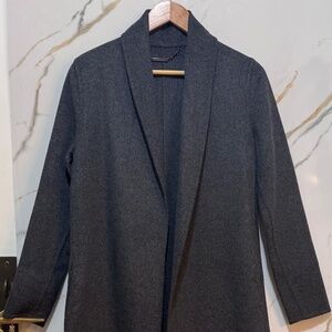 A0085 ELIE TAHARI LONG WOOL COAT WITH FAUX FUR ON BOTTOM SIZE SMALL